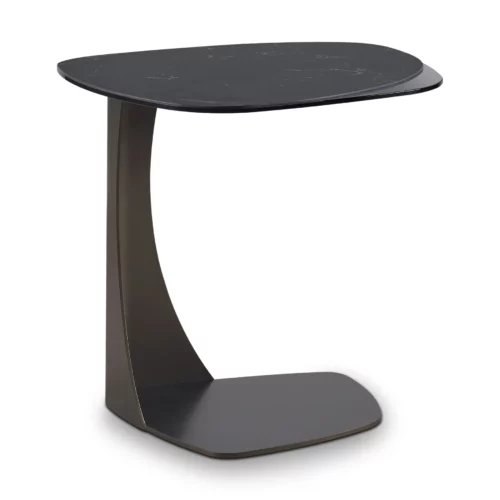 END TABLE GREY TEMPERED GLASS
