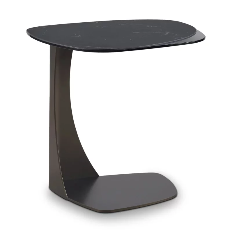 END TABLE GREY TEMPERED GLASS