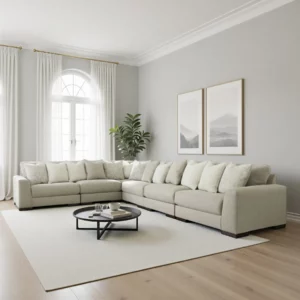 CARRIAGE Green Fabric Corner Sofa
