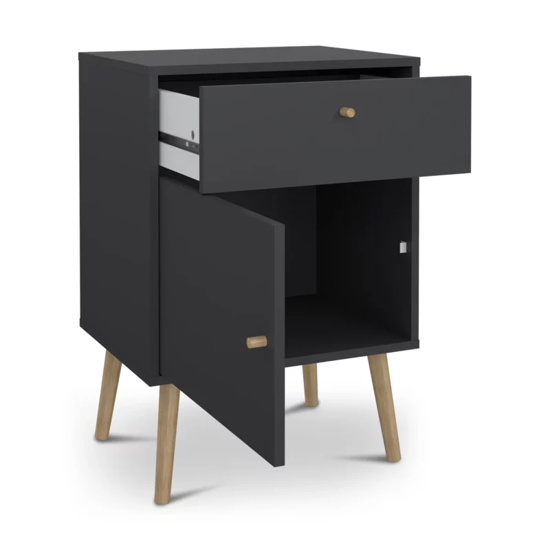 BODO NIGHTSTND 1DR+1 DRW M.GRY