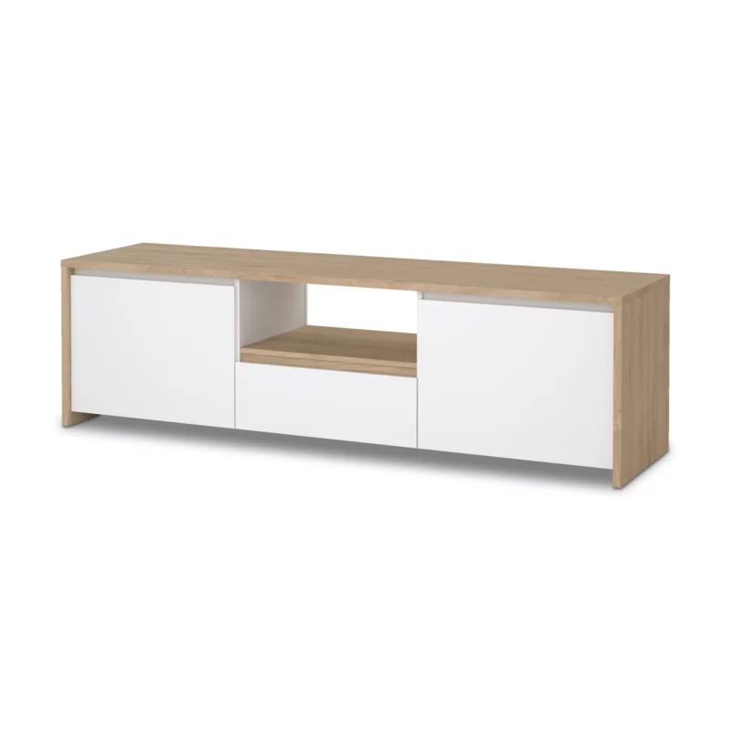 NEXT White and Oak Surface TV Console