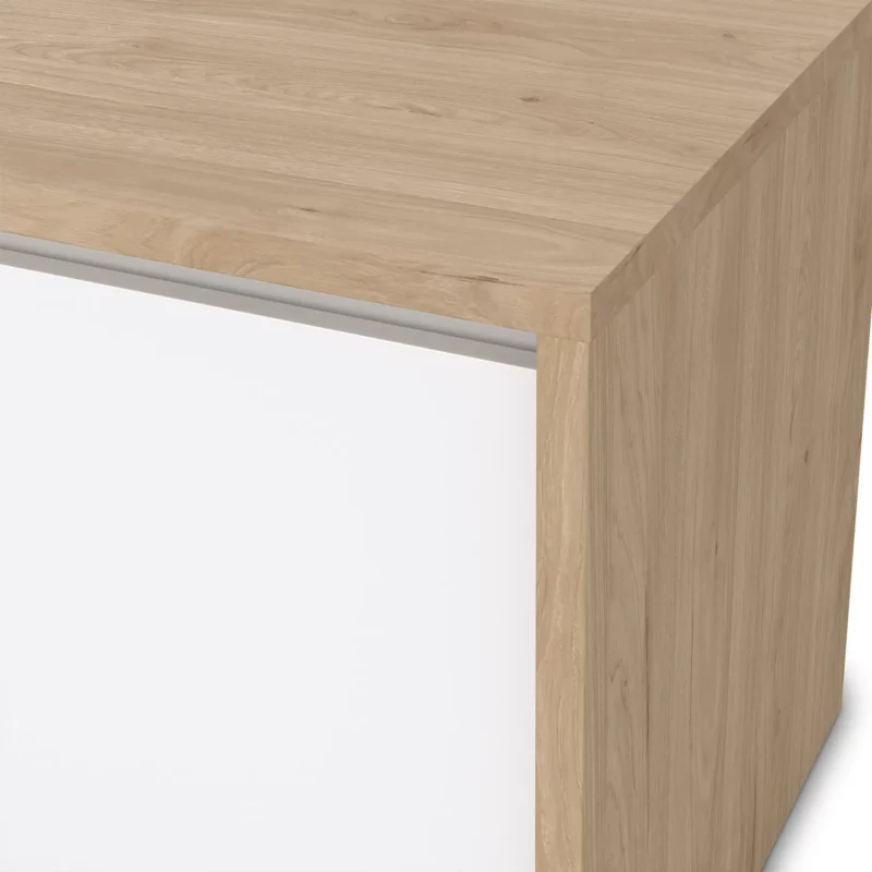 NEXT White and Oak Surface TV Console