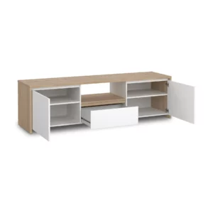 NEXT White and Oak Surface TV Console