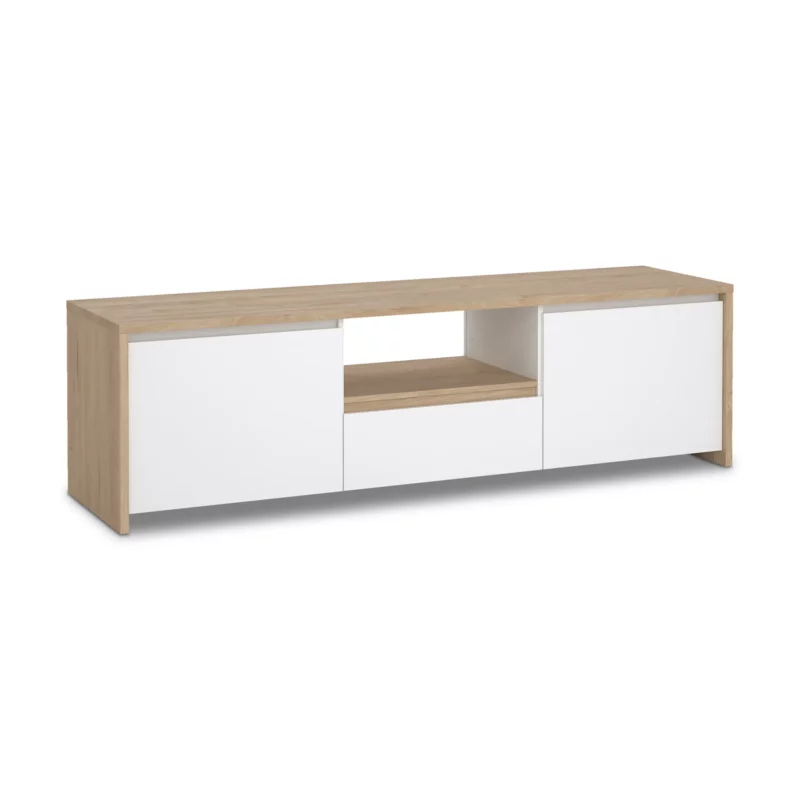 NEXT White and Oak Surface TV Console