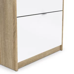59007AKUU-4 SHOES Oak & White Footwear Storage 162cm