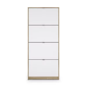 59007AKUU-5 SHOES Oak & White Footwear Storage 162cm