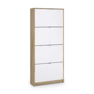59007AKUU-6 SHOES Oak & White Footwear Storage 162cm