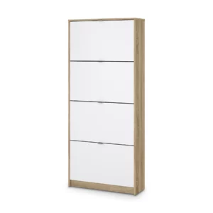 59007AKUU-7 SHOES Oak & White Footwear Storage 162cm