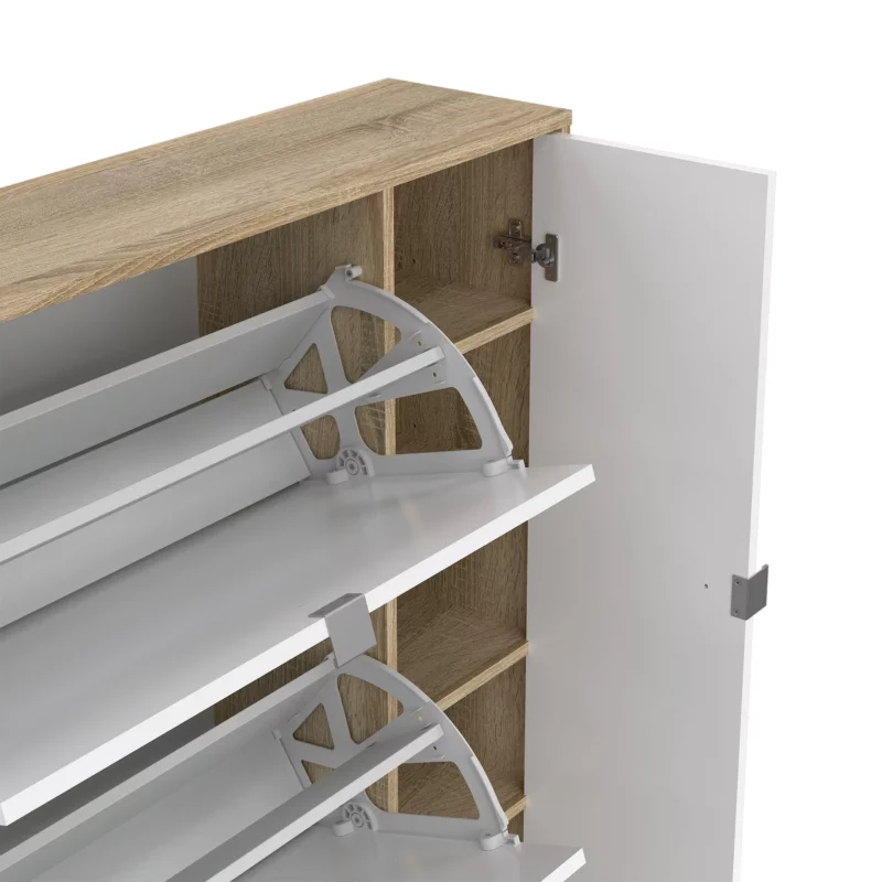 SHOES SH.CABINET 4DRS OAK+WHT