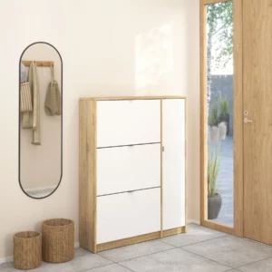 SHOES SH.CABINET 4DRS OAK+WHT