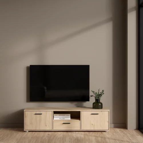 MEDIA Oak Finish TV Cabinet