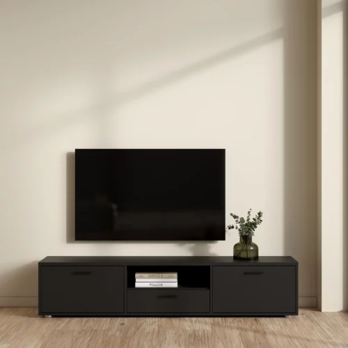 MEDIA Matte Black TV Console