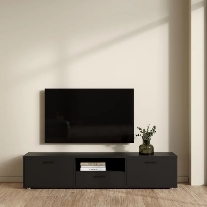 MEDIA Matte Black TV Console