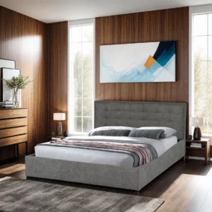 LBD8753-CD2302-4 Somnia Upholstered Bedframe 5.5ft Grey