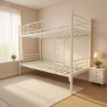 MBB-25-MAT-WHT-3FT HEAVY BUNK BED JACKSON OAK+WHT