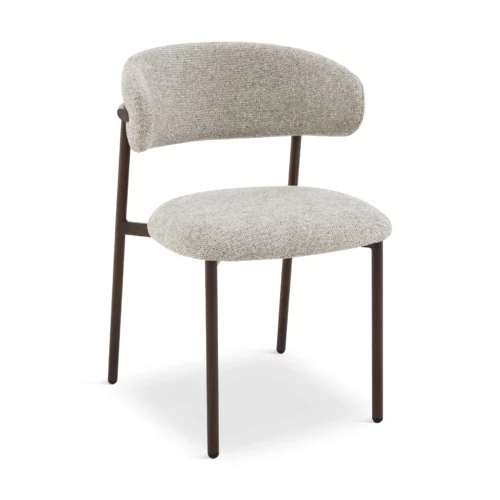 FURNETE Taupe Fabric Dining Chair