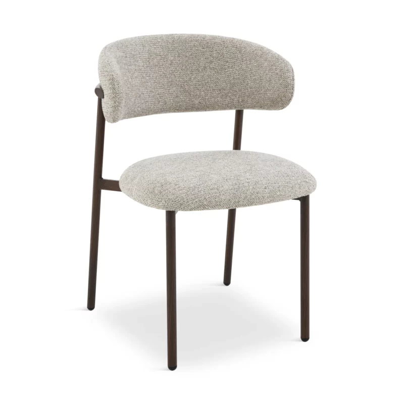 FURNETE Taupe Fabric Dining Chair