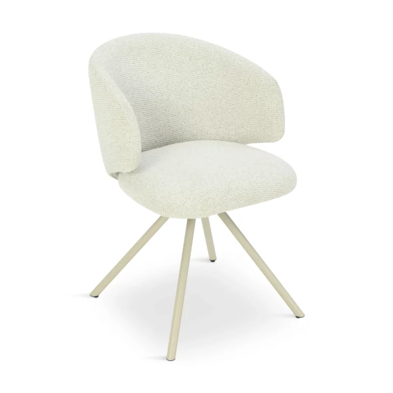 MIRBELE Beige Swivel Dining Chair