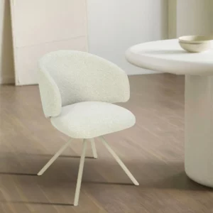 MIRBELE Beige Swivel Dining Chair