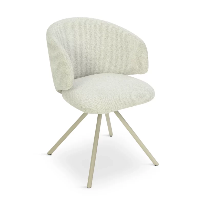 MIRBELE Beige Swivel Dining Chair