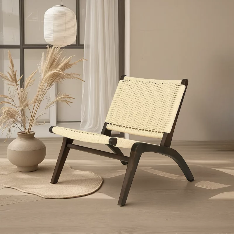 REMY Walnut+Beige Modern Chair