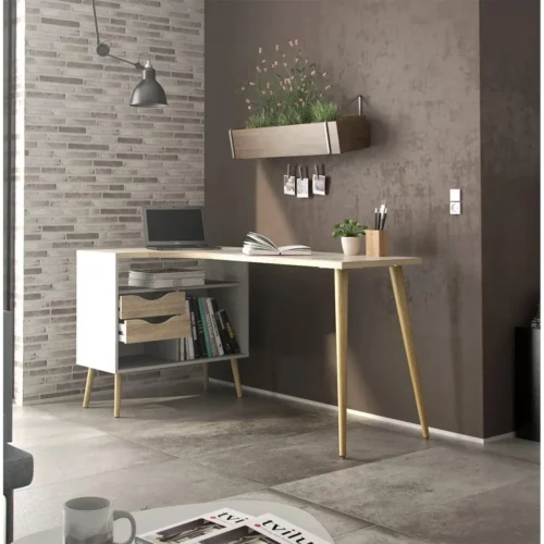 OSLO OFFICE DESK WHITE+OAK