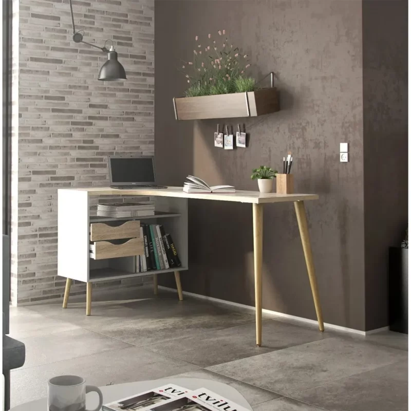 OSLO OFFICE DESK WHITE+OAK