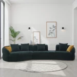 CARRIAGE Green Fabric Corner Sofa