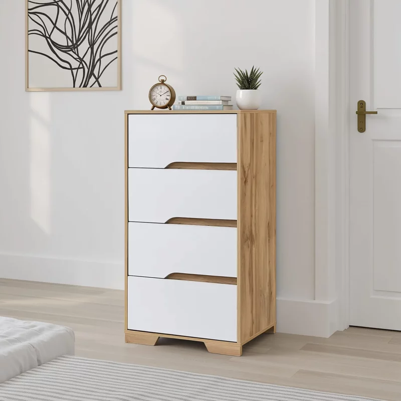 CHEST 4DR WOTAN OAK+AMC WHITE