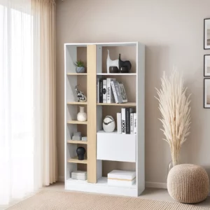 BOOKCASE 7487+AMC WHITE 3D