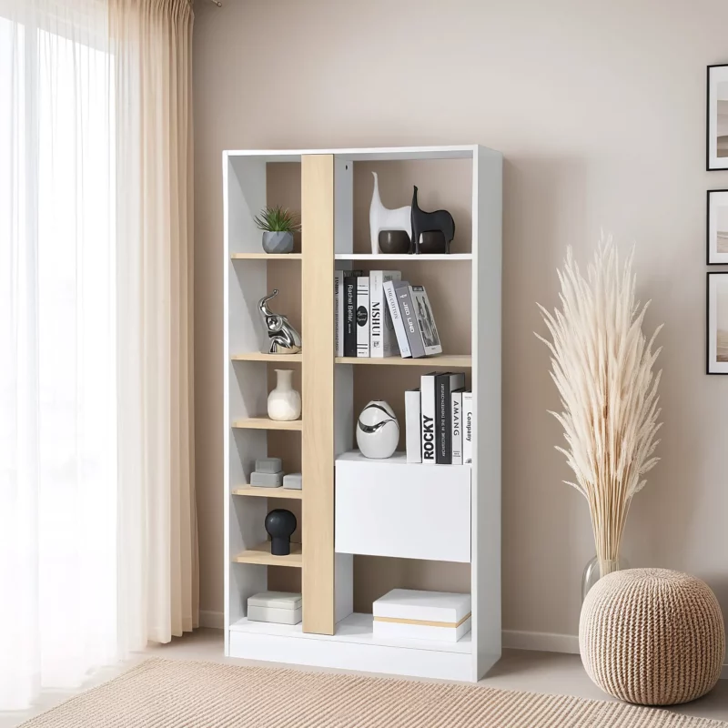 BOOKCASE 7487+AMC WHITE 3D