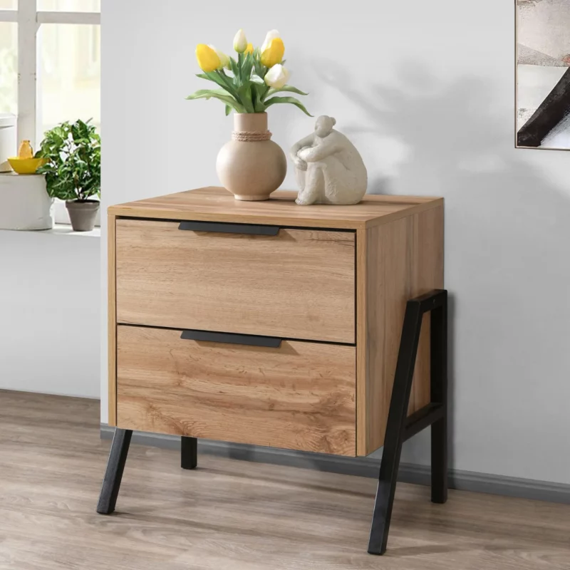 NIGHT STAND 2-DRAWERS W.OAK