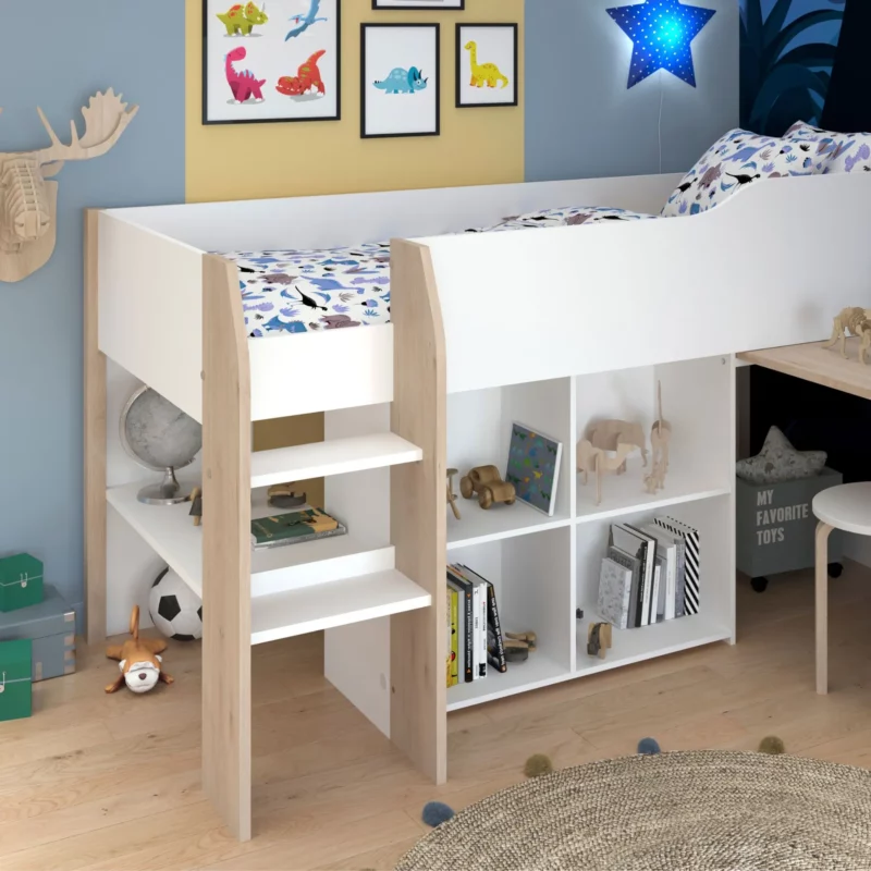FINLAND BUNK BED WHT+JACK.OAK