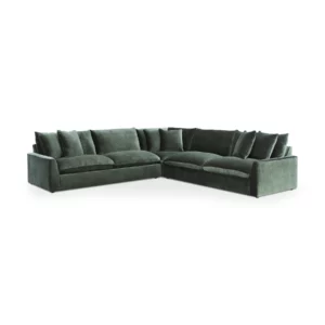 CARRIAGE Green Fabric Corner Sofa