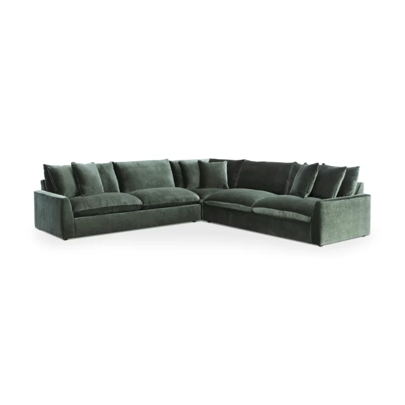 CARRIAGE Green Fabric Corner Sofa