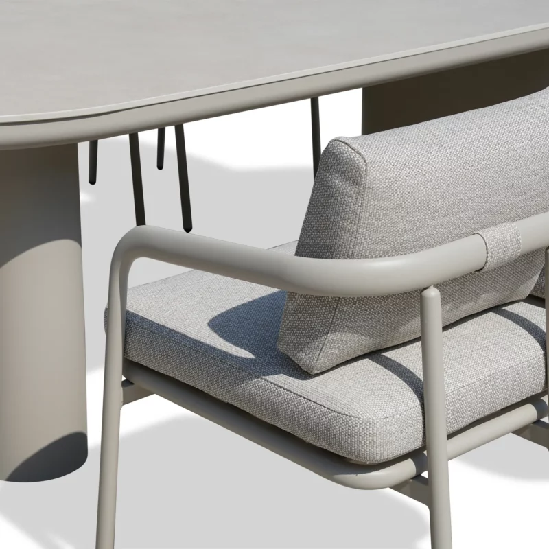 OUT-DNG SET 1+8 BEIGE ALUMINM