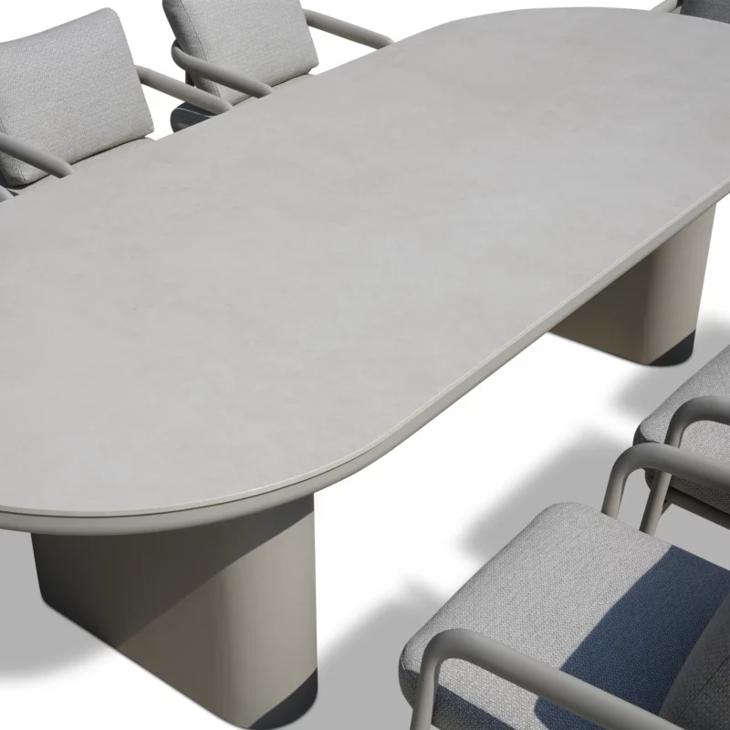 OUT-DNG SET 1+8 BEIGE ALUMINM