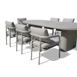 OUT-DNG SET 1+8 BEIGE ALUMINM