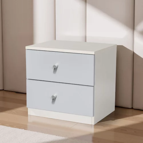 NIGHT STAND+HANDLES WHT+L.GREY