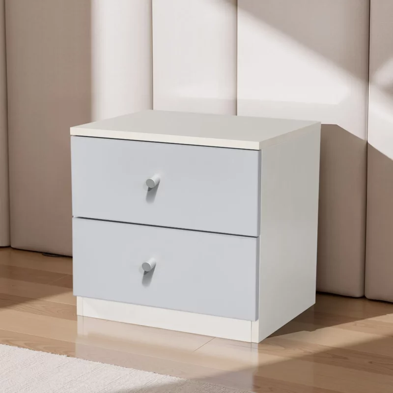 NIGHT STAND+HANDLES WHT+L.GREY