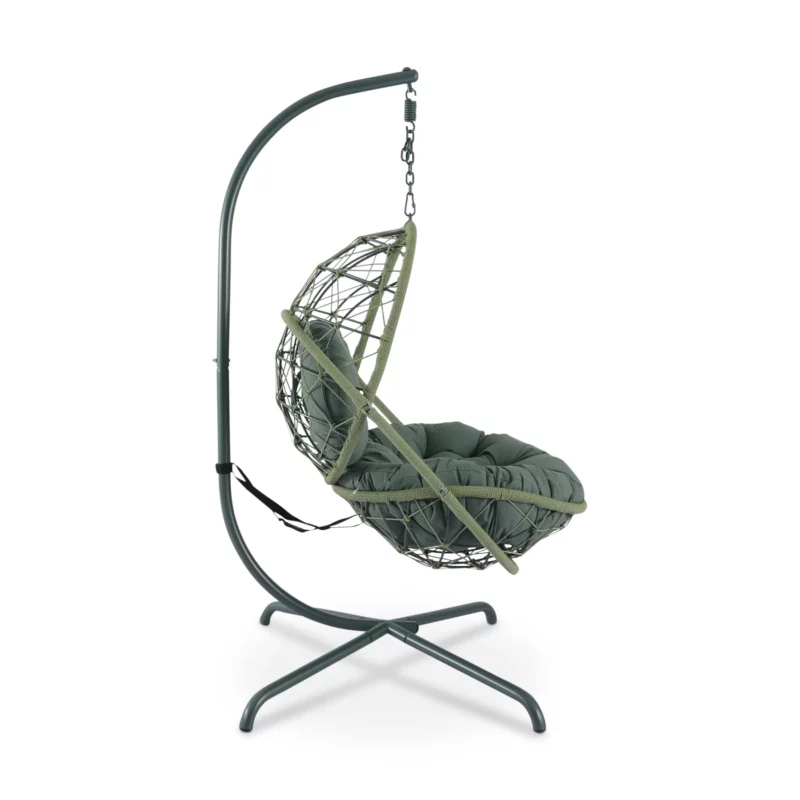 ARICO Green Metal and Rope Outdoor Chair