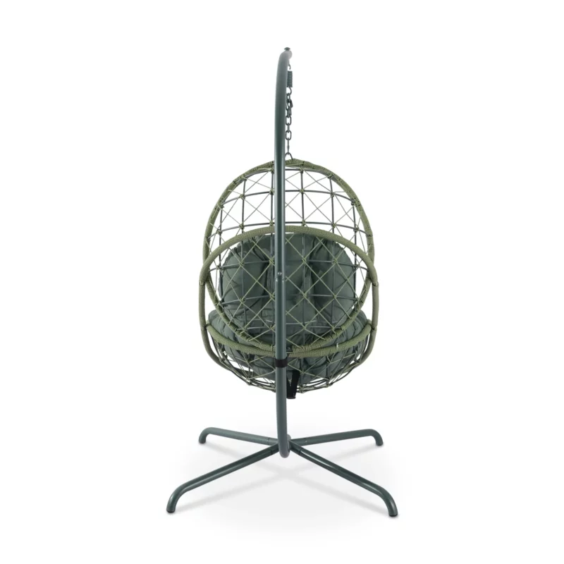 ARICO Green Metal and Rope Outdoor Chair