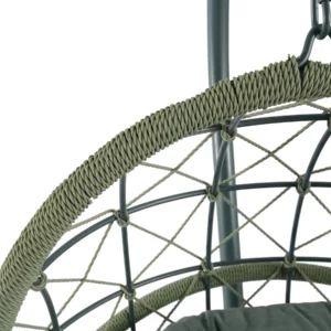 ARICO Green Metal and Rope Outdoor Chair