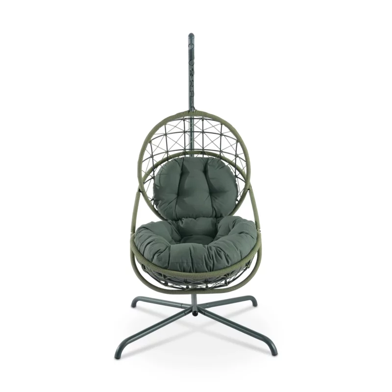 ARICO Green Metal and Rope Outdoor Chair