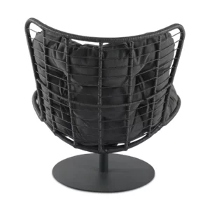 JYSRS240671-2-1 DIZZIN Grey Metal and Rope Swivel Outdoor Chair