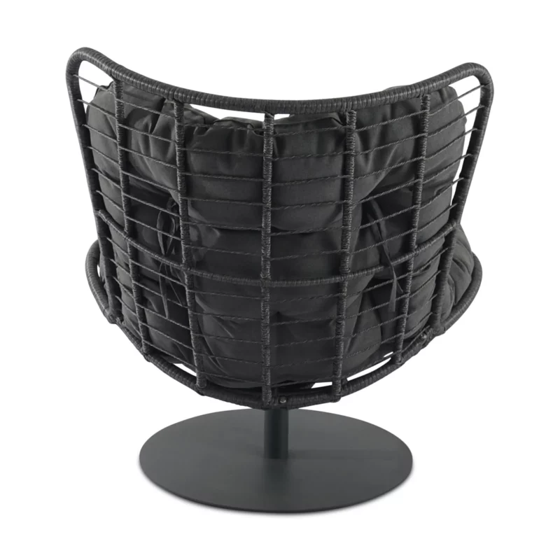 JYSRS240671-2-1 DIZZIN Grey Metal and Rope Swivel Outdoor Chair