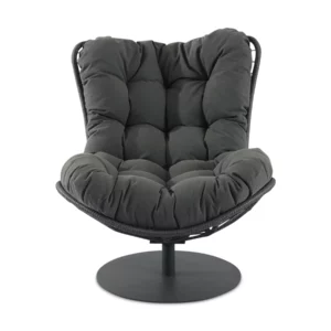 JYSRS240671-4-1 DIZZIN Grey Metal and Rope Swivel Outdoor Chair