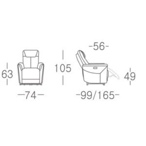 CHILLART Taupe Fabric Electric 1-Seater Recliner