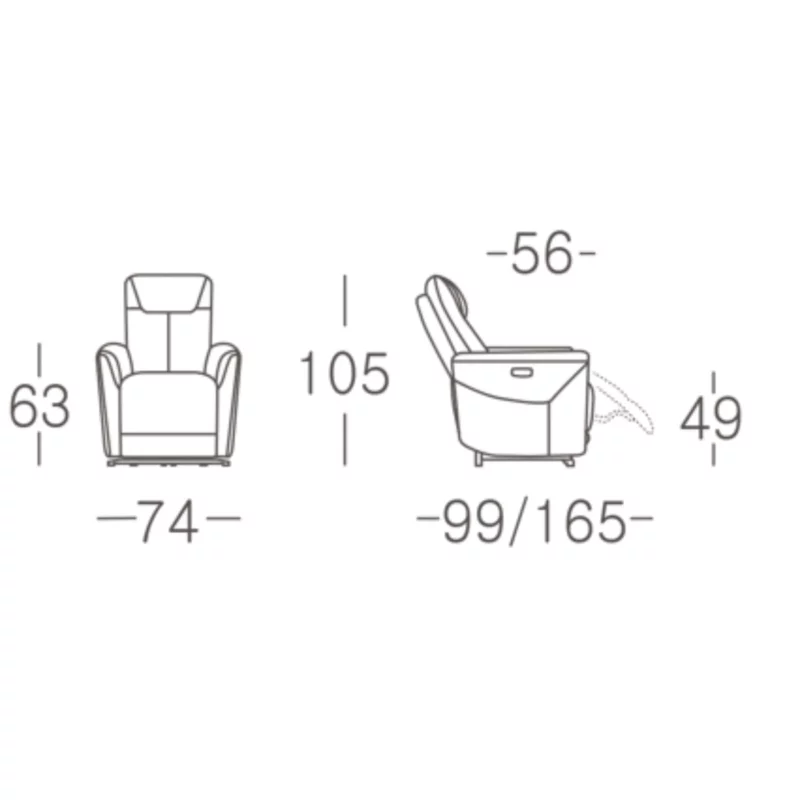 CHILLART Taupe Fabric Electric 1-Seater Recliner
