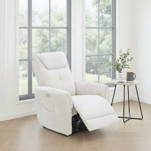 CHILLART Taupe Fabric Electric 1-Seater Recliner
